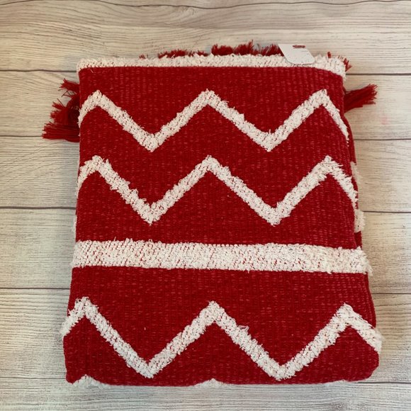 Rachel Ashwell The Farmhouse Decorative Throw Blanket 50x60" Chevron Fringe - Picture 11 of 16